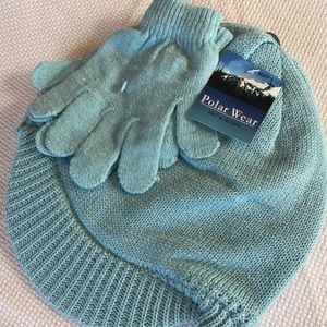 Hat & Gloves Blue PolarWear NWT